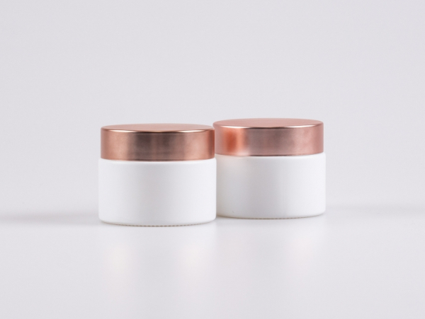Weissglasdose 50 ml – Deckel Rosé